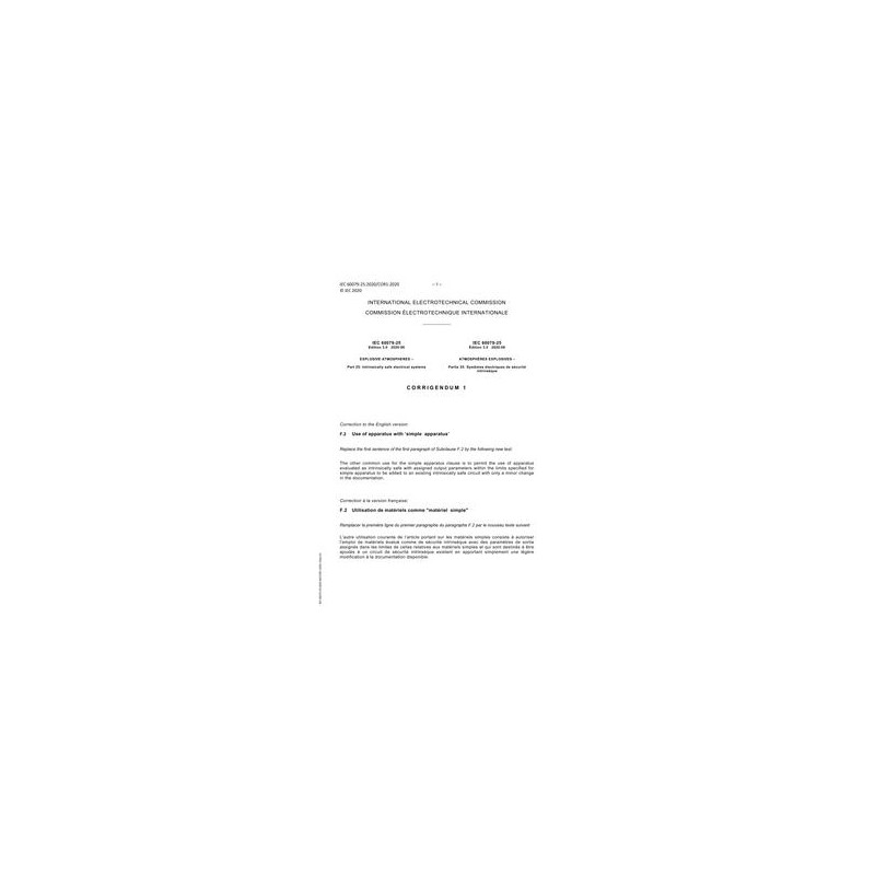 IEC 60079-25 Ed. 3.0 b Cor.1:2020