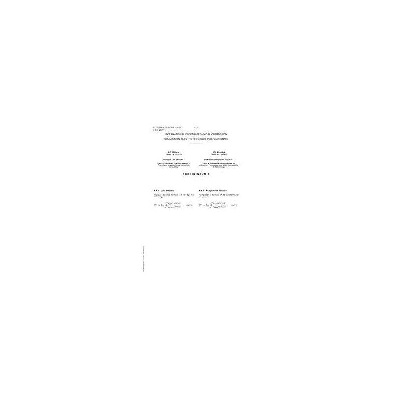 IEC 60904-4 Ed. 2.0 b Cor.1:2020